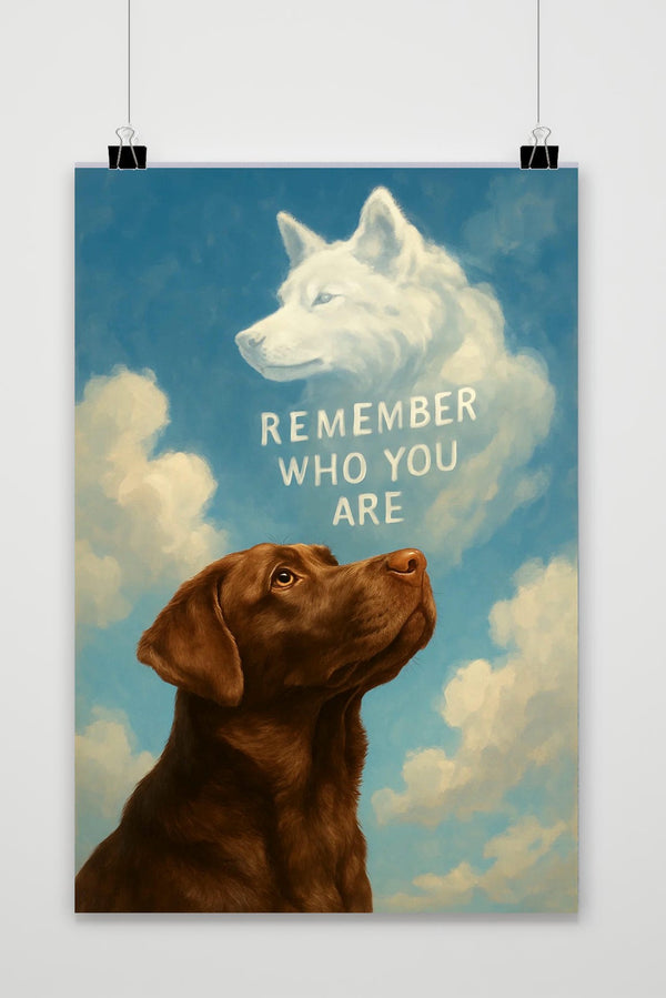 Póster Remember Who You Are DogText