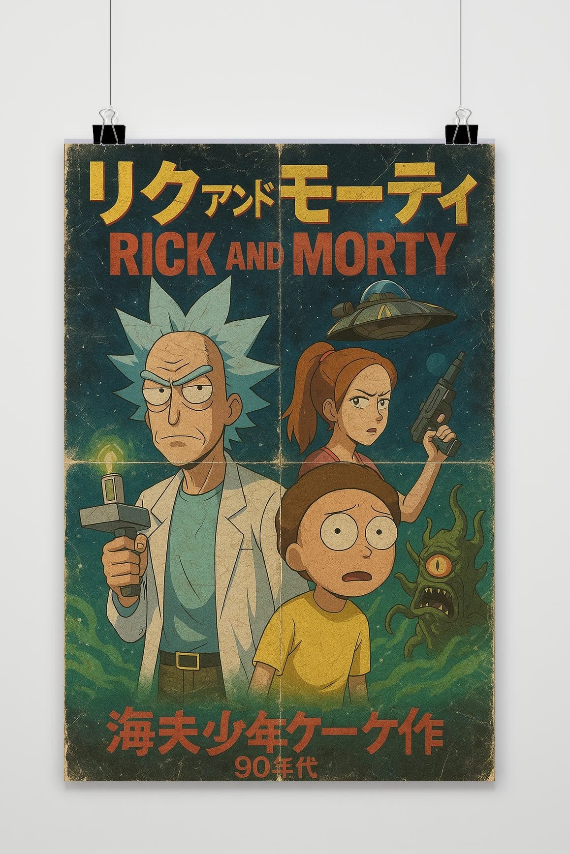 Rick and Morty Japanese Text poster van 25 Artstreet