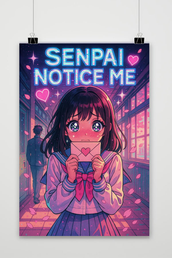 Póster Senpai Notice Me Quote Girl anime
