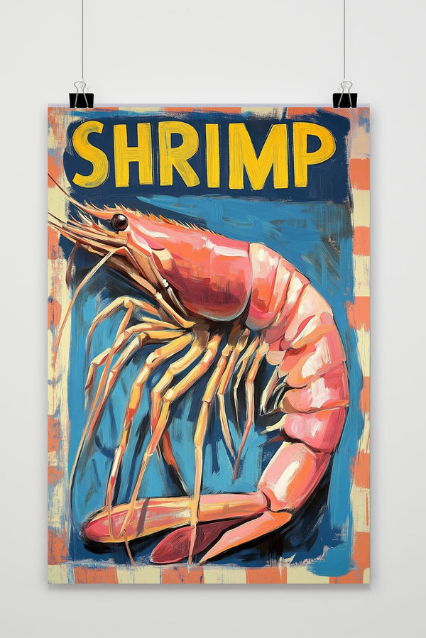Shrimp Aquarel Poster
