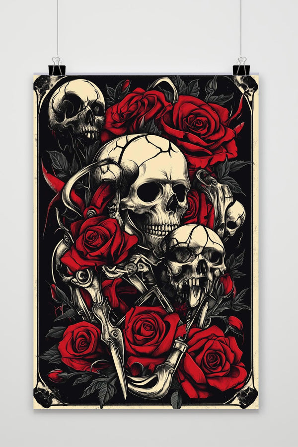 Póster Skull Rose