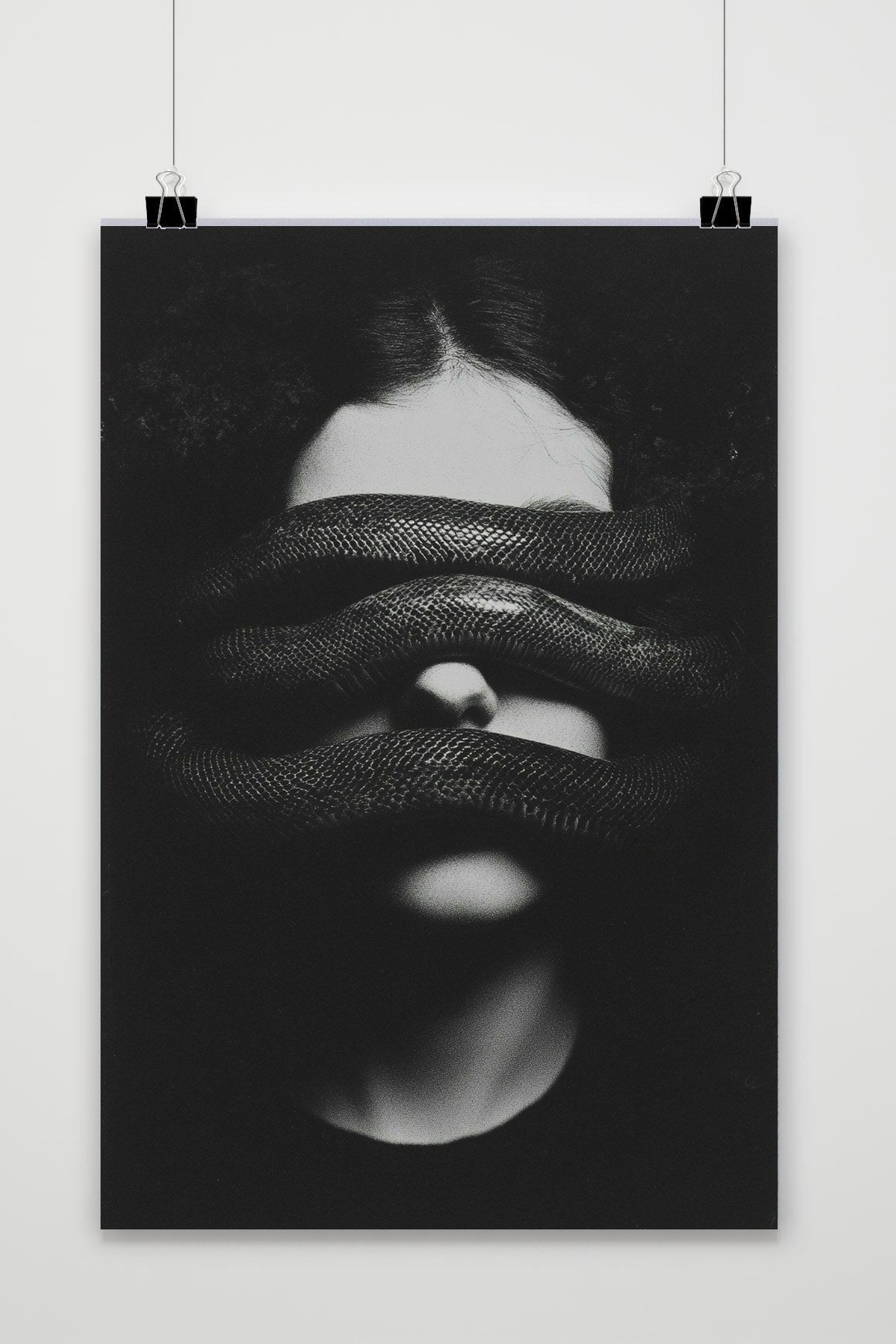 Affiche Snake Blindfold Zwart-Wit de 25 Artstreet