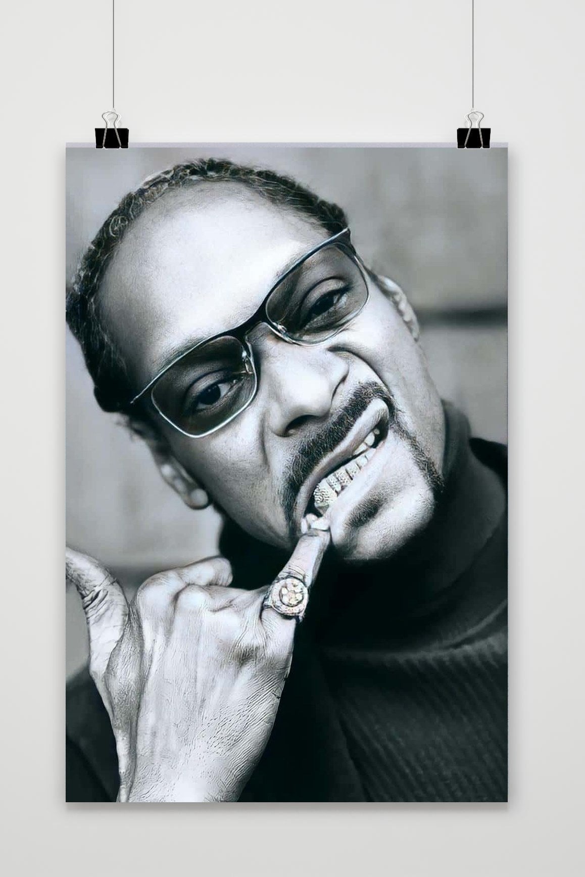 Póster Snoop Dogg Grillz Blanco y Negro de 25 Artstreet