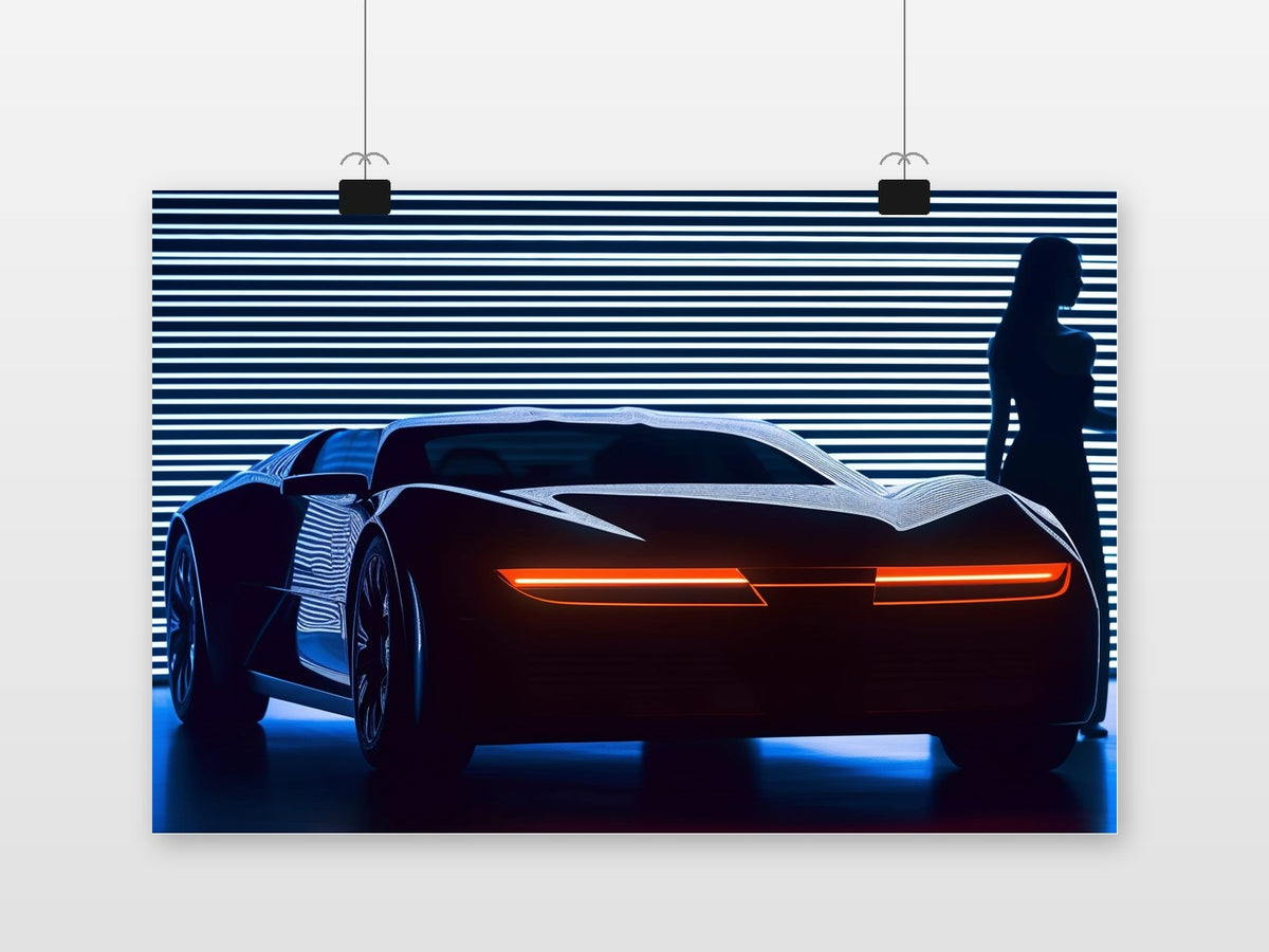Póster Coche Deportivo Neón de 25 Artstreet