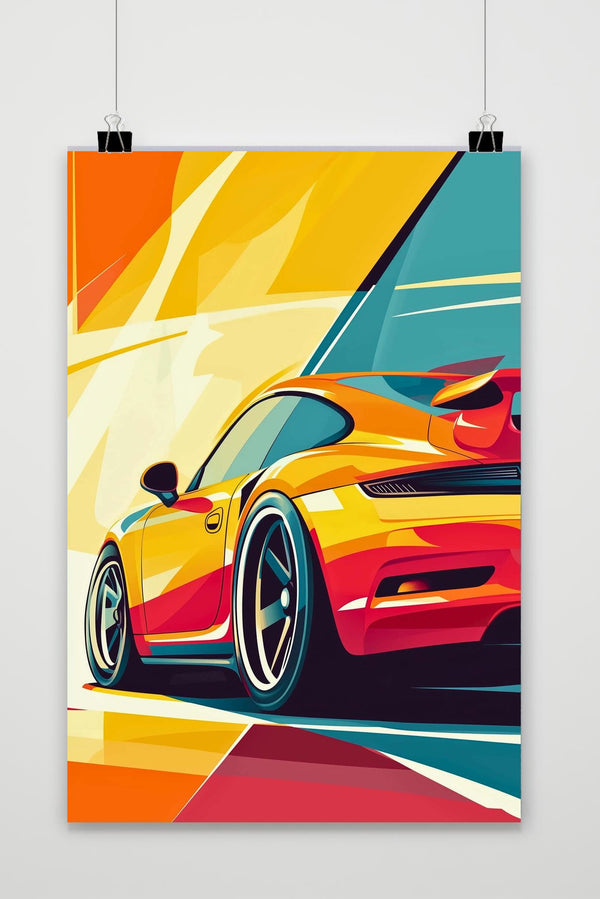 Sports Car Pop Art Poster