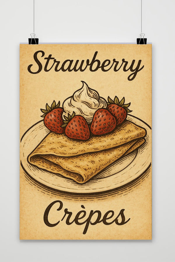 Strawberry Crepes Poster