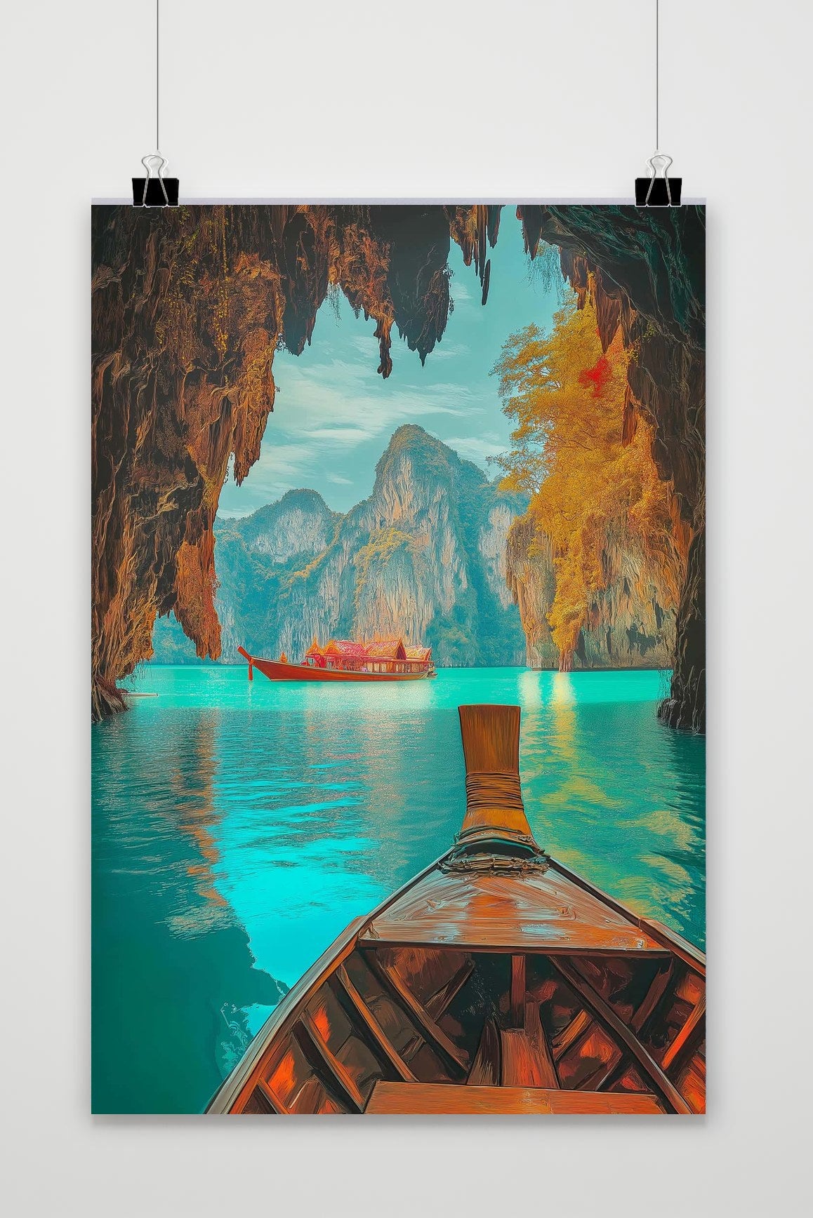 Affiche Thailand Boat de 25 Artstreet