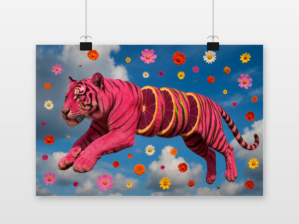 Tiger Fruit Surrealistic poster