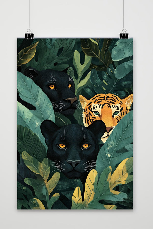 Tiger Panther Forest Poster
