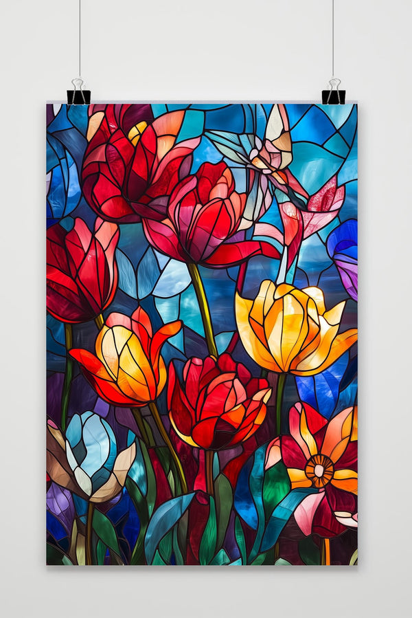 Tulips Mosaic Poster