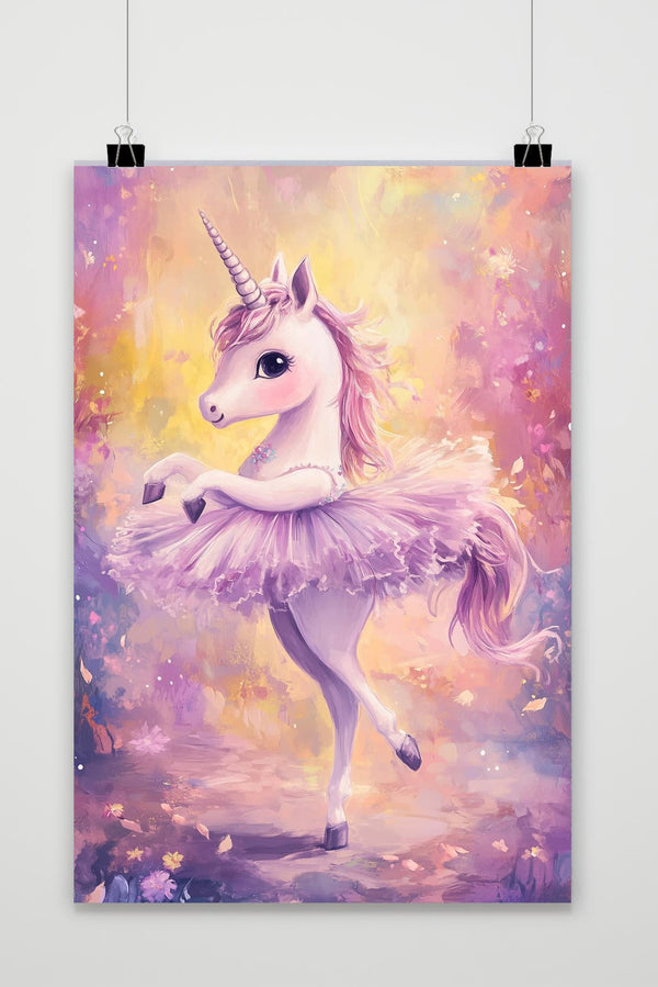 Unicorn Ballerina Aquarel Poster