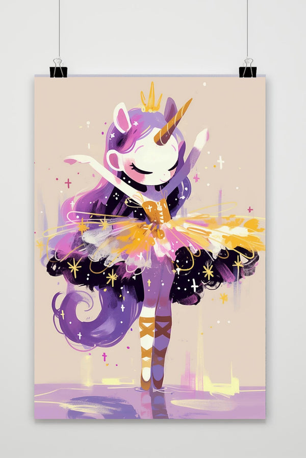 Unicorn Ballerina Art Poster