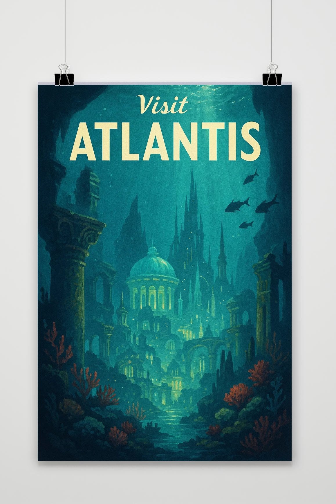 Visit Atlantis Text Quote poster van 25 Artstreet