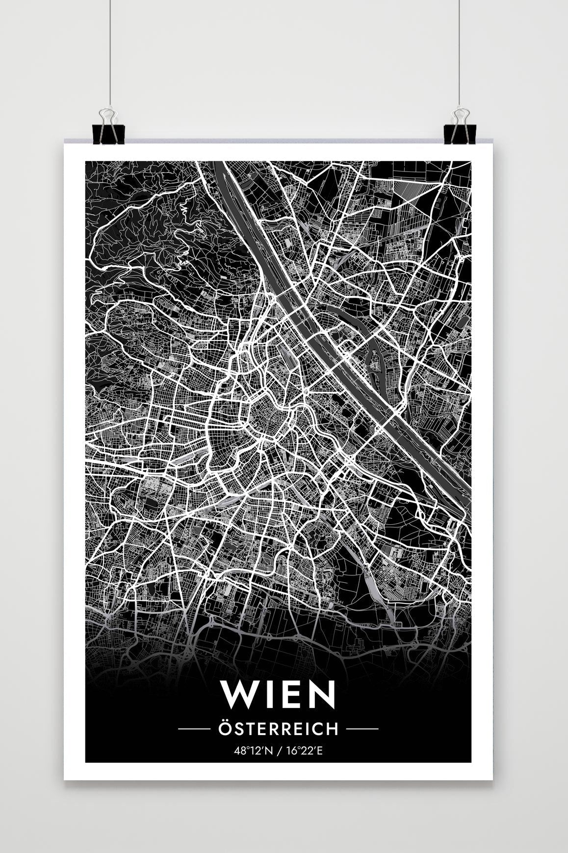 Wenen Kaart Oostenrijk — zwart