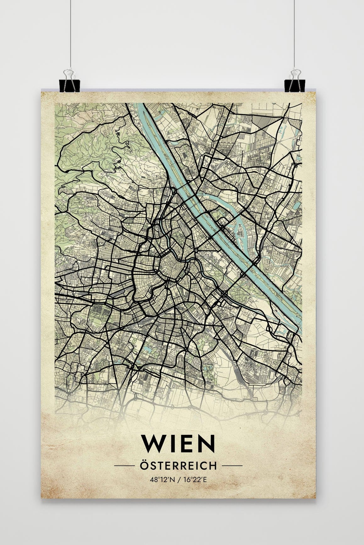 Wenen Kaart Oostenrijk — vintage