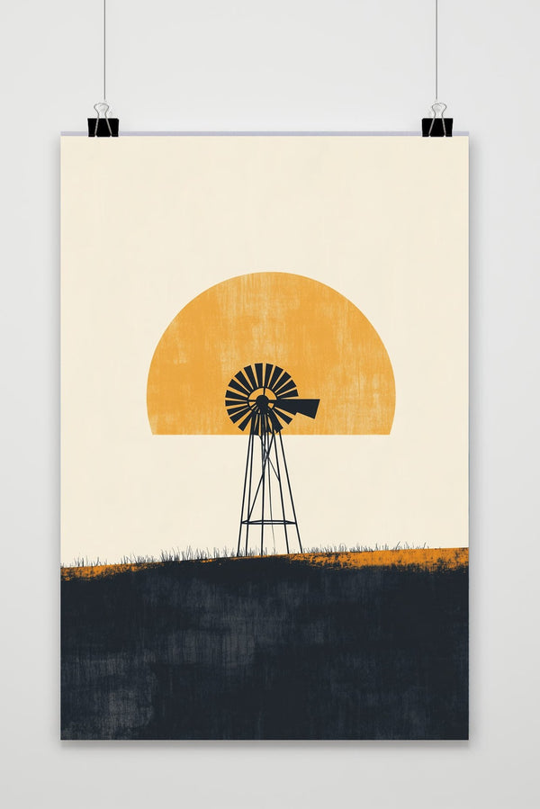Windmill Minimalistic poster
