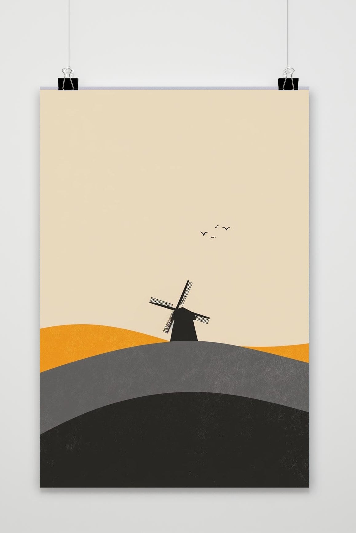 Windmill Silhouette Minimalistic poster van 25 Artstreet