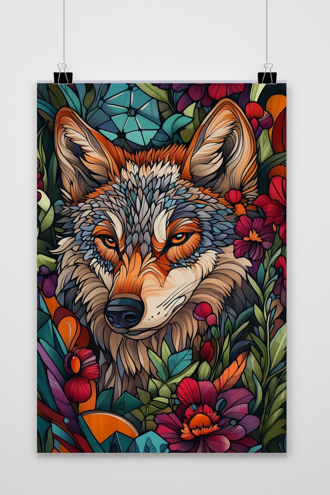 Wolf Colorful poster van 25 Artstreet