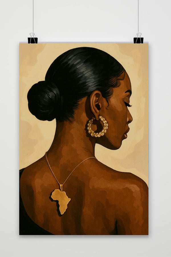 Woman Africa Necklace Poster