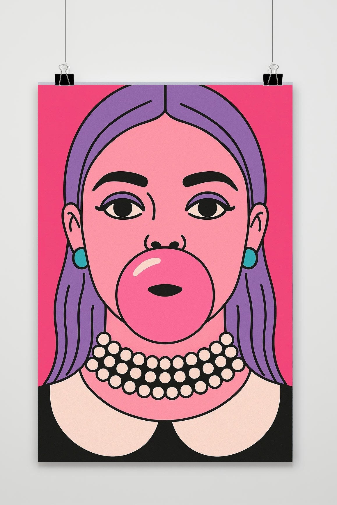 Woman Bubble Gum Cartoon poster van 25 Artstreet