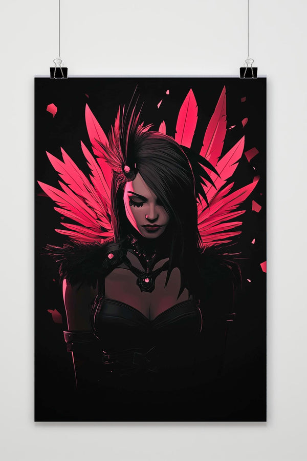Woman Feather Poster