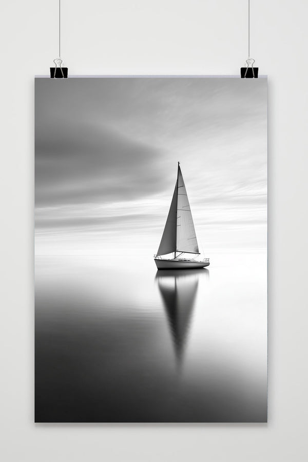 Yacht Sailboat Zwart-Wit poster