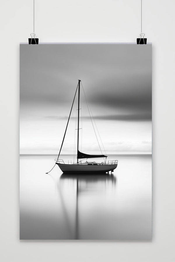 Yacht Sailboat Zwart-Wit poster