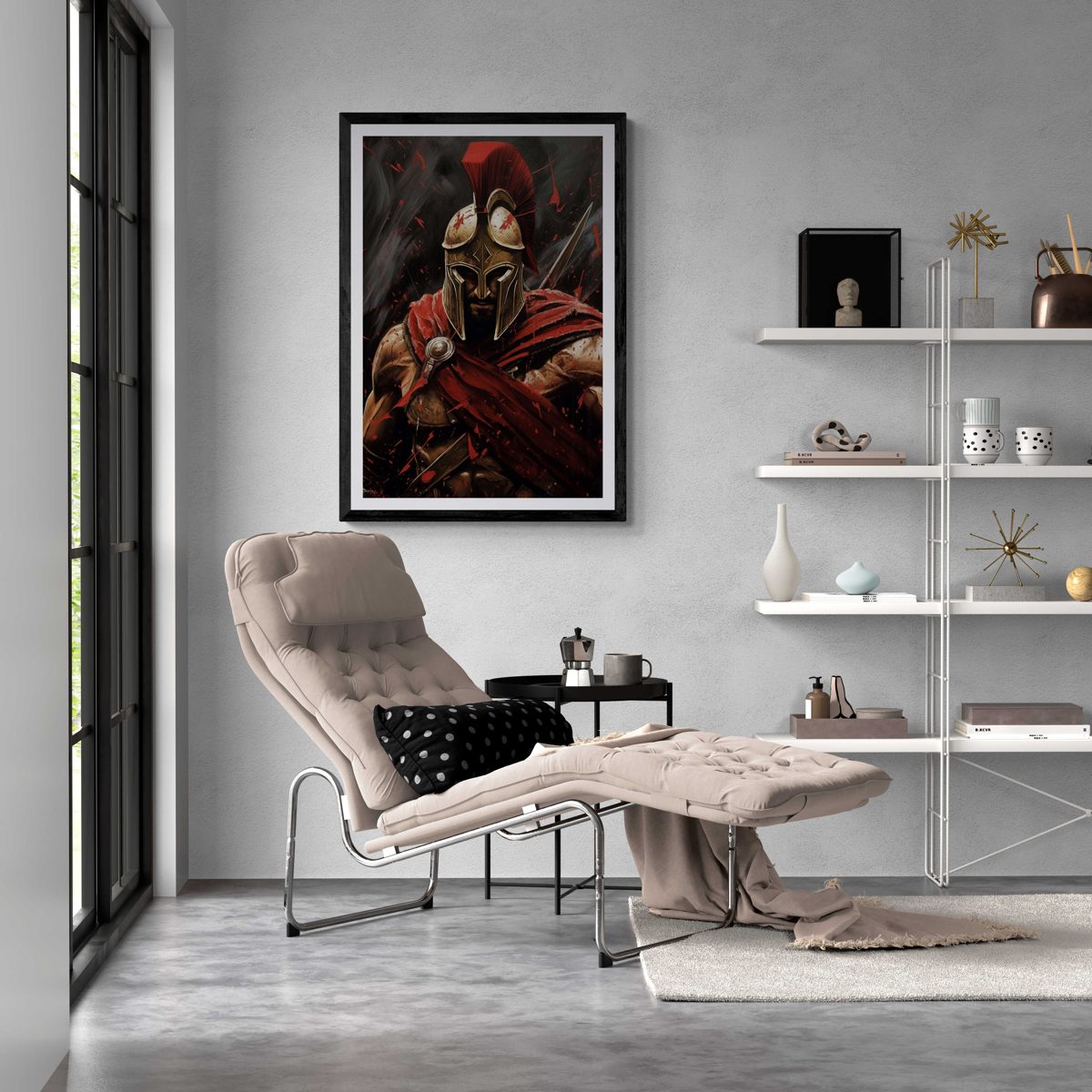 Ingelijste 25 Artstreet poster in een moderne woonkamer.